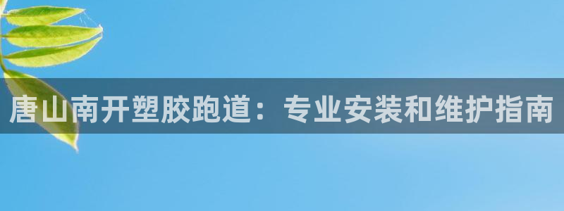 红足1世手机下载：唐山南开塑胶跑道：专业安装和维护指南